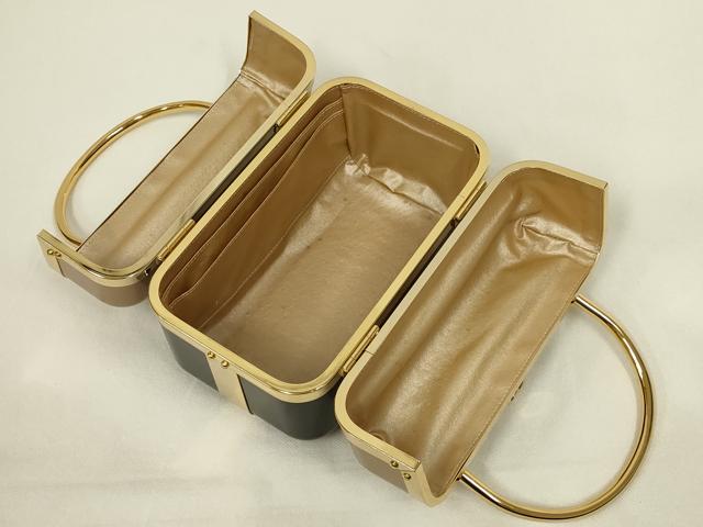 平和屋本店▼ファッション小物　Paolotti　パオロッティ　ハンドバッグ　バニティバッグ　ブラック×ゴールド　逸品　AABM2162ay