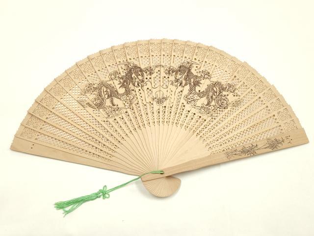 平和屋着物▼和装小物　扇子　まとめて10点　中国工芸扇子　白檀扇　木製　BALI　逸品　AABM2171ay