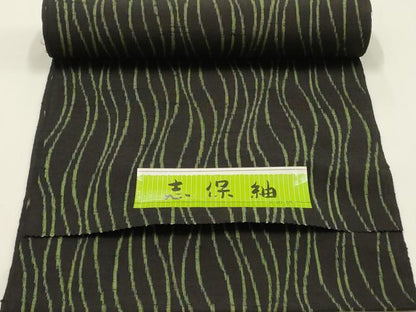 平和屋着物▼志保紬　反物　着尺　よろけ縞　大丸扱い　未使用　AABM2173ay