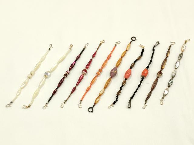 平和屋着物▼和装小物　羽織紐　まとめて10点　シェル　天然石　逸品　AABM2176ay