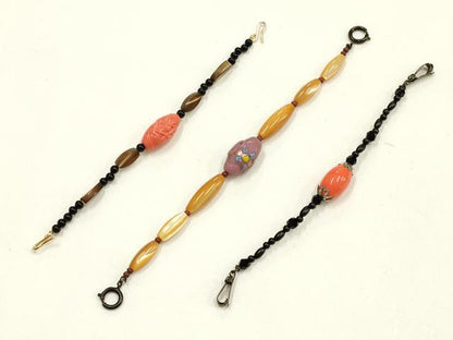 平和屋着物▼和装小物　羽織紐　まとめて10点　シェル　天然石　逸品　AABM2176ay