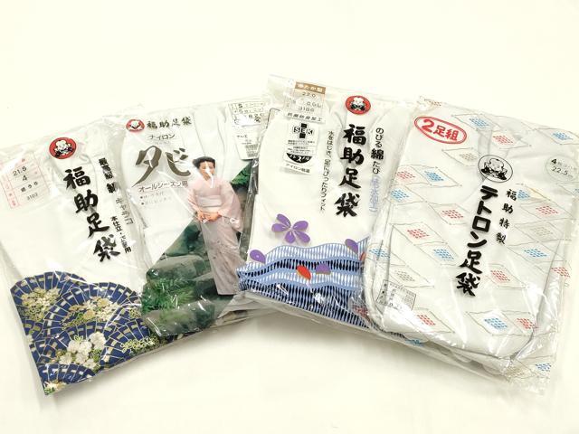 平和屋着物▼和装小物　足袋　まとめて5点　福助　白　4枚・5枚コハゼ　21.0～22.5cm　さが美扱い　逸品　未使用　AABM2200ay