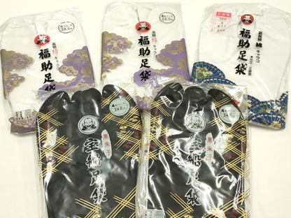 平和屋着物▼和装小物　足袋　まとめて5点　福助　白・黒　4枚・5枚コハゼ　24.0cm　逸品　未使用　AABM2201ay