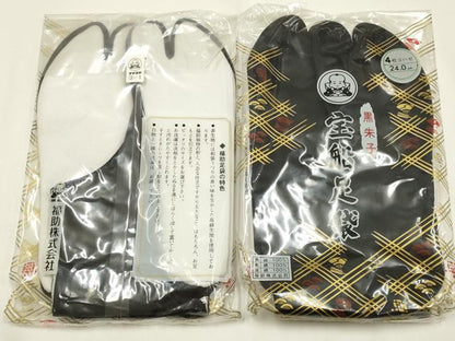 平和屋着物▼和装小物　足袋　まとめて5点　福助　白・黒　4枚・5枚コハゼ　24.0cm　逸品　未使用　AABM2201ay