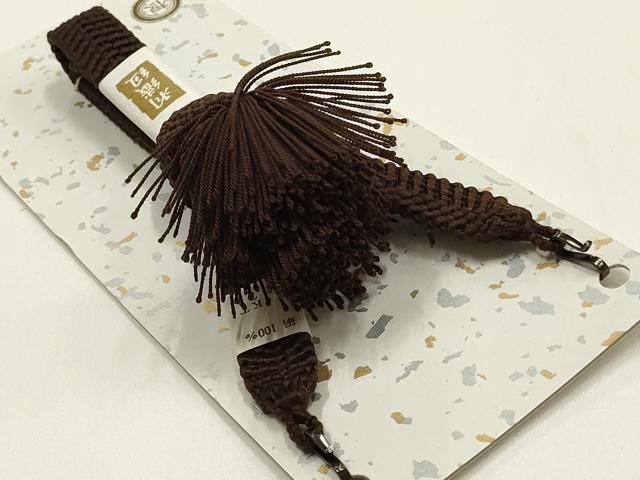 平和屋着物▼男性　和装小物　羽織紐3点　紺・茶色系　切り房　逸品　全て未使用　AABM2210ay