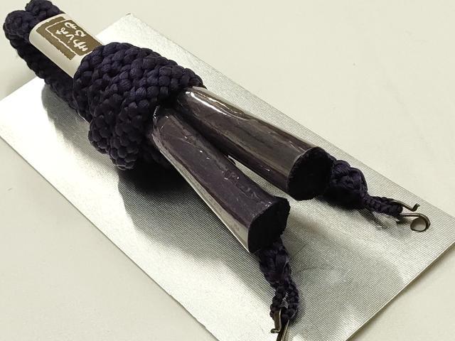 平和屋着物▼男性　和装小物　羽織紐3点　紺・茶色系　切り房　逸品　全て未使用　AABM2210ay