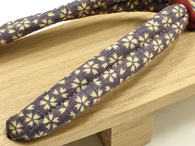 平和屋着物●和装小物　下駄　桐下駄　鼻緒:桜　逸品　未使用　AABM2223ay