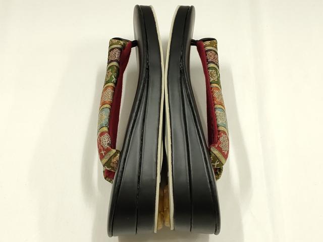 平和屋着物●和装小物　和装草履　鼻緒:龍村裂　金銀糸　逸品　未使用　AABM2227ay