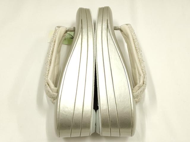 平和屋着物●和装小物　和装草履　紗織　鼻緒:ラインストーン　金銀糸　逸品　未使用　AABM2228ay