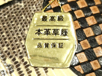 平和屋着物●和装小物　和装草履　金鷲本舗 東京謹製 キンワシ印　雨草履　網代　トカゲ　本皮製品　防寒　ゴム底　逸品　AABM2230ay