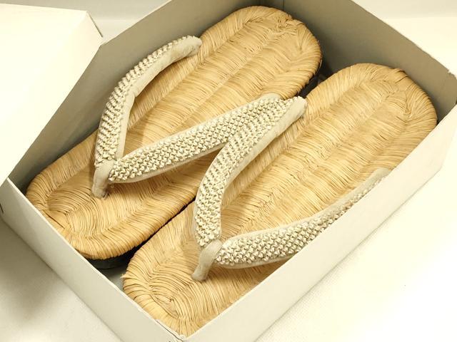 平和屋着物●和装小物　和装草履　畳表　津軽塗　鼻緒:絞り　逸品　AABM2231ay