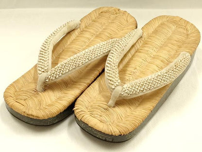 平和屋着物●和装小物　和装草履　畳表　津軽塗　鼻緒:絞り　逸品　AABM2231ay