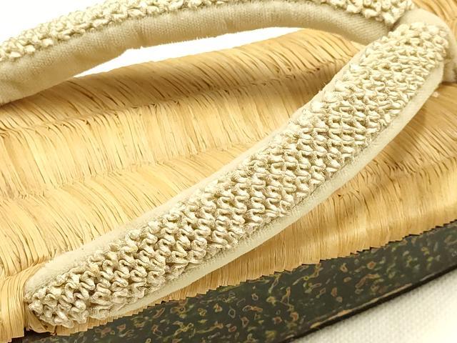平和屋着物●和装小物　和装草履　畳表　津軽塗　鼻緒:絞り　逸品　AABM2231ay