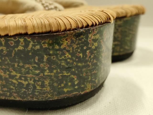 平和屋着物●和装小物　和装草履　畳表　津軽塗　鼻緒:絞り　逸品　AABM2231ay