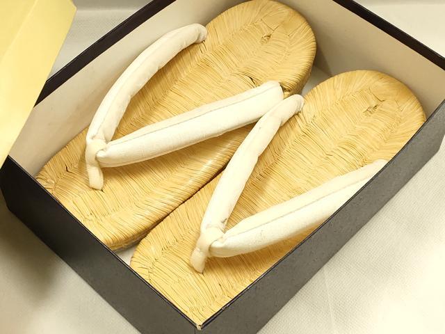 平和屋着物●和装小物　和装草履　畳表　鼻緒:紬地　逸品　AABM2232ay