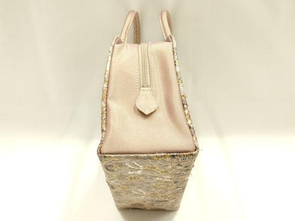 平和屋着物●和装小物　和装バッグ　ハンドバッグ　利休バッグ　刺繍　更紗花文　金糸　帯地使用　逸品　AABM2239ay