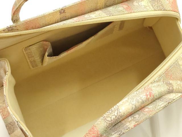 平和屋着物●和装小物　和装バッグ　ハンドバッグ　利休バッグ　間道　金糸　帯地使用　逸品　AABM2240ay