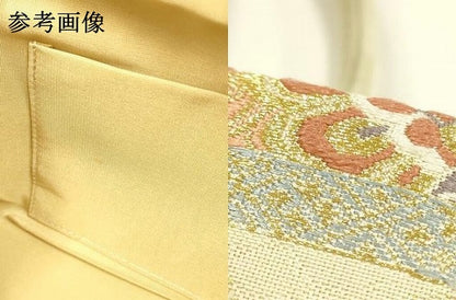 平和屋着物●和装小物　和装バッグ　ハンドバッグ　利休バッグ　吉祥花鳥文　金銀糸　帯地使用　逸品　AABM2244ay