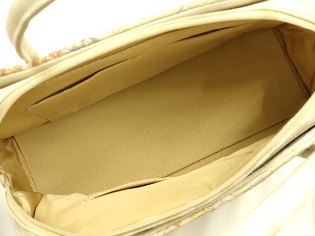 平和屋着物●和装小物　和装バッグ　ハンドバッグ　利休バッグ　吉祥花鳥文　金銀糸　帯地使用　逸品　AABM2244ay