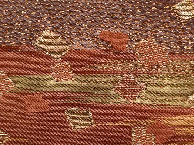 平和屋着物●和装小物　和装バッグ　ハンドバッグ　利休バッグ　霞文　箔散らし　金糸　帯地使用　逸品　AABM2248ay