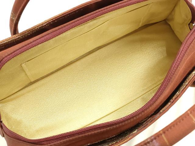 平和屋着物●和装小物　和装バッグ　ハンドバッグ　利休バッグ　霞文　箔散らし　金糸　帯地使用　逸品　AABM2248ay