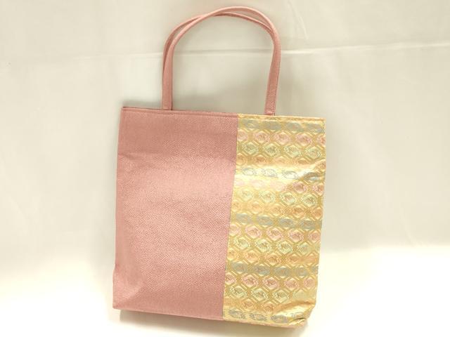 平和屋着物●和装小物　和装バッグ　ハンドバッグ　トートバッグ　有栖川文様　金糸　逸品　AABM2250ay