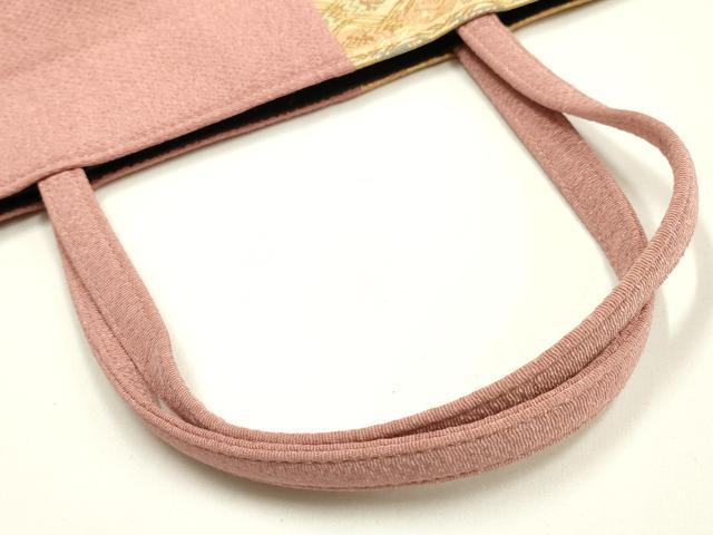平和屋着物●和装小物　和装バッグ　ハンドバッグ　トートバッグ　有栖川文様　金糸　逸品　AABM2250ay