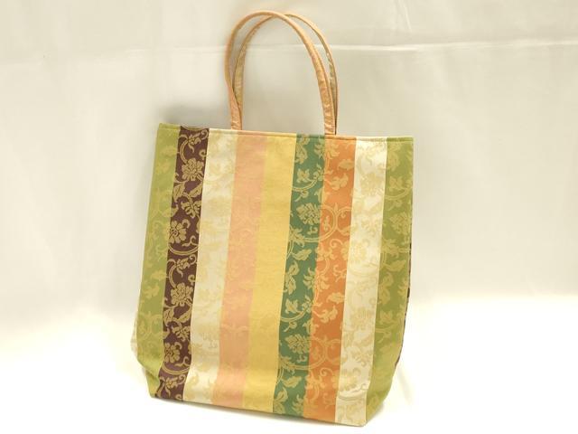 平和屋着物●和装小物　和装バッグ　ハンドバッグ　トートバッグ　花唐草文間道　逸品　AABM2251ay
