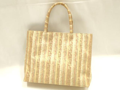 平和屋着物●和装小物　和装バッグ　ハンドバッグ　トートバッグ　花鳥文　金糸　逸品　AABM2254ay