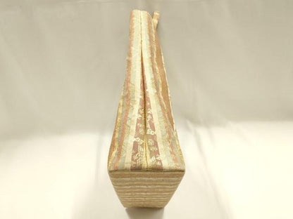 平和屋着物●和装小物　和装バッグ　ハンドバッグ　トートバッグ　花鳥文　金糸　逸品　AABM2254ay
