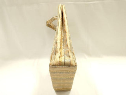 平和屋着物●和装小物　和装バッグ　ハンドバッグ　トートバッグ　花間道　金糸　逸品　未使用　AABM2255ay