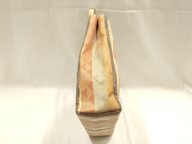 平和屋着物●和装小物　和装バッグ　ハンドバッグ　トートバッグ　間道　金糸　逸品　未使用　AABM2256ay