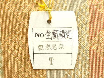 平和屋着物●和装小物　和装バッグ　ハンドバッグ　トートバッグ　間道　金糸　逸品　未使用　AABM2256ay