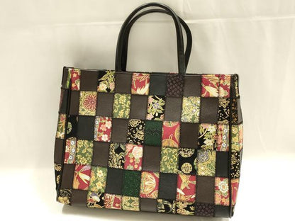 平和屋着物●和装小物　和装バッグ　ハンドバッグ　トートバッグ　印傳　花　鳥　金彩　逸品　AABM2257ay