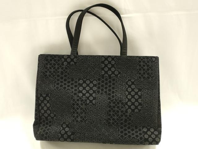 平和屋着物▼和装小物　和装バッグ　ハンドバッグ　トートバッグ　印傳　吉祥花文　逸品　AABM2259ay