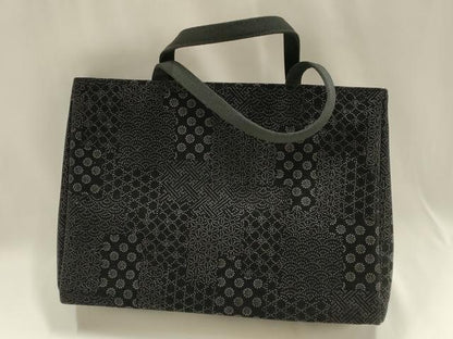 平和屋着物▼和装小物　和装バッグ　ハンドバッグ　トートバッグ　印傳　吉祥花文　逸品　AABM2259ay