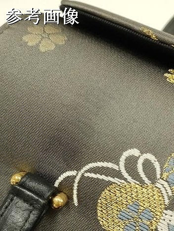 平和屋着物●和装小物　和装バッグ　ハンドバッグ　吉祥花文　瓢箪　雪輪　金糸　帯地使用　マグネット式　逸品　AABM2260ay