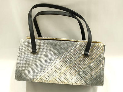 平和屋着物●和装小物　和装バッグ　ハンドバッグ　網代　金銀糸　帯地使用　マグネット式　逸品　AABM2261ay