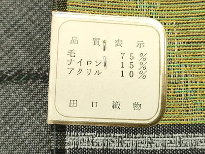 平和屋着物▼小紋　反物　着尺　千寿織　幾何学模様　田口織物謹製　未使用　AABM2264ay