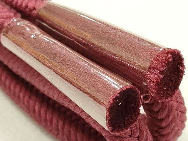 平和屋着物●和装小物　帯締め・帯揚げセット　奈良組　色無地　浅蘇芳色　正絹　逸品　未使用　AABM2268ay