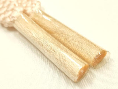 平和屋着物●和装小物　帯締め・帯揚げセット　平組　色無地　薄卵色 　逸品　未使用品あり　AABM2274ay