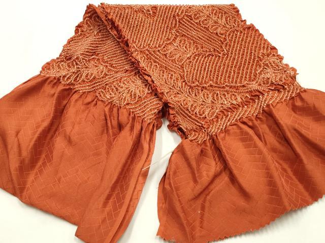 平和屋着物●和装小物　帯締め・帯揚げセット　平組　柄絞り　枝葉文　正絹　逸品　未使用　AABM2290ay