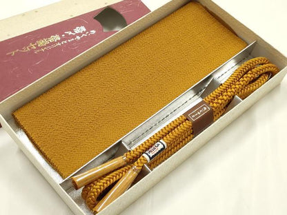 平和屋着物●和装小物　帯締め・帯揚げセット　奈良組　色無地　櫨染色　めいくやまと　正絹　逸品　未使用　AABM2291ay