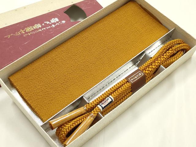 平和屋着物●和装小物　帯締め・帯揚げセット　奈良組　色無地　櫨染色　めいくやまと　正絹　逸品　未使用　AABM2291ay