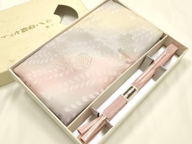 平和屋着物●和装小物　帯締め・帯揚げセット　笹浪組　辻が花　金糸　暈し染め　正絹　逸品　未使用　AABM2304ay