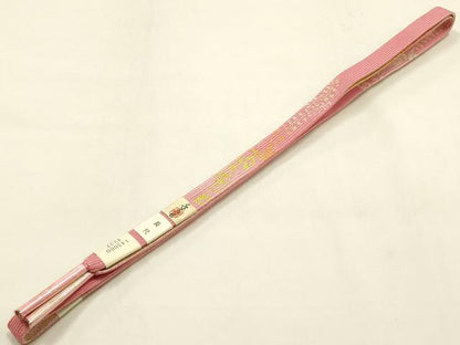 平和屋本店●和装小物　帯締め・帯揚げセット　高麗組 綾出し　舞扇花文　金糸　金銀彩　暈し染め　長尺　正絹　逸品　未使用　AABM2308ay