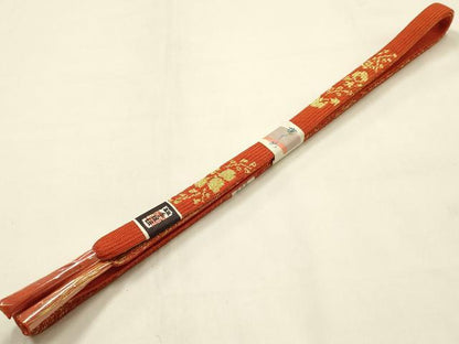 平和屋本店●和装小物　帯締め・帯揚げセット　高麗組　舞花文　金糸　金彩　暈し染め　正絹　逸品　未使用　AABM2311ay