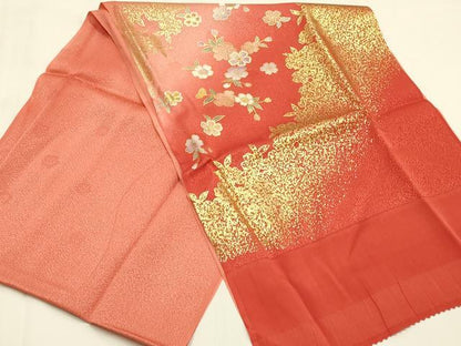 平和屋本店●和装小物　帯締め・帯揚げセット　高麗組　舞花文　金糸　金彩　暈し染め　正絹　逸品　未使用　AABM2311ay