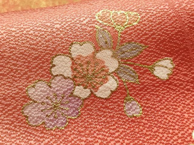 平和屋本店●和装小物　帯締め・帯揚げセット　高麗組　舞花文　金糸　金彩　暈し染め　正絹　逸品　未使用　AABM2311ay