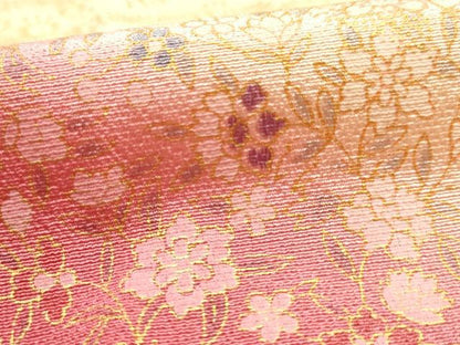 平和屋本店●和装小物　帯締め・帯揚げセット　高麗組　霞花文　金糸　金彩　暈し染め　正絹　逸品　未使用　AABM2314ay